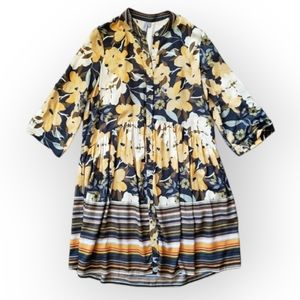 Anthropologie Bl-nk London Button Front Tunic Dress Size S runs big